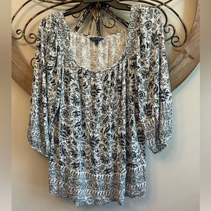 Lucky Brand Blue White Green Floral Shirt Women's 
Soft Summer Babydoll …